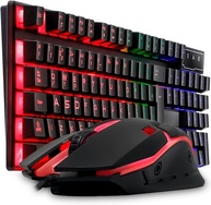 Kit Gamer Teclado Semi Mecanico Gamer Iluminado, Mouse Gamer Com Led USB 3200DPI, 7 Botões - imagem 1