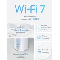 TP-Link BE11000 Tri-Band Whole Home Mesh WiFi 7, até 11 Gbps, MLO, 320 MHz, banda de 6 GHz, roteador wifi7, roaming de IA sem costura, segurança HomeShield, jogos e streaming (Deco BE65 2-pack) - imagem 2
