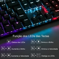 Teclado Mecânico Gamer Switch Blue Led Rgb 7 Cores Rainbow 12 Funções Anti Ghosting Abnt2 Usb para Pc Computador Notebook Mac - imagem 4