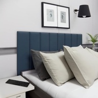 Cabeceira Cama Box Casal 7 Módulos Estofada Azul Moderna 60x20 cm - imagem 4