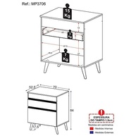 Balcão de Cozinha para Cooktop 70 cm com 1 Porta e 1 Gaveta Veneza Gw Multimóveis Branco – Design Moderno e Funcionalidade - imagem 3
