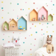 Adesivo de Parede Bolinhas Irregulares Cores de Aquarela - Kit com 70 Adesivos para Decoração Moderna - imagem 1