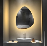 Espelho Orgânico Decorativo Lapidado com LED 70x50 cm - Iluminação Elegante para Ambientes Modernos - imagem 3