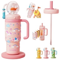 Copo de Fonte de Baleia com Isolamento - 710ml ou 350ml - Aço Inox com Canudo e Design Infantil Fofinho - imagem 2