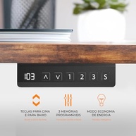 Estrutura de Mesa Elétrica Ajustável com 3 Memórias | Altura 72-120cm | Base Ergonômica Silenciosa (Preto) - imagem 5