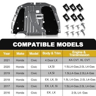 Protetor de Motor Inferior Honda Civic 2016-2021 (74110-TBA-A00) - Proteção Completa - imagem 4