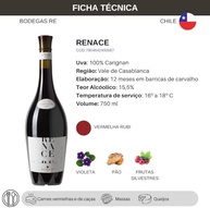 Vinho Tinto Chileno Bodegas RE Renace 750ml - imagem 2
