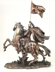 Cavaleiro Medieval Templário com Bandeira Veronese 77709 - Decoração Histórica e Simbólica - imagem 3