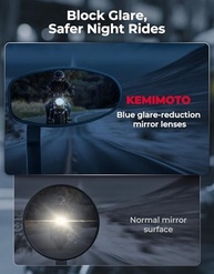Espelho de Guidão KEMIMOTO Universal 7/8" - Alumínio CNC Antirreflexo para Motos - imagem 3