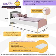 Cama Solteiro Completa: MDF + Colchão (78x188cm) - imagem 2