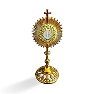 Ostensório Mini Santíssimo Sacramento Dourado 7cm - Lembrança Sagrada de Mesa - imagem 2