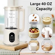 DFJKJUU Máquina Automática De Leite Nozes, 8 Em 1, Soja 1,2 L Para Amêndoas Caseiras, Aveia, Soja, Coco, Vegetal E Bebidas Não Lácteas, Temporizador 12 Horas/Limpeza Automática/Temperatura Ambiente/ - imagem 4