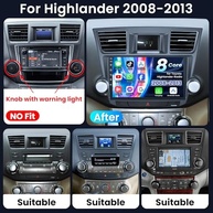 Central Multimídia Toyota Highlander 2008-2013: Tela 10.2" IPS, 8 Núcleos, 4GB RAM, 5G CarPlay/Android Auto Wireless - imagem 3
