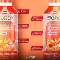 Sorox Morango com Laranja Bebida Hidratante Zero Açúcar com 8 Íons e Zinco para Imunidade, Baixa Caloria, Eletrolitos para Hidratação e Energia, Refrescante e Nutritiva 550ml - imagem 2