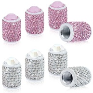 Pacote 8 Tampas de Válvula de Pneu com Strass Cristal - Brilho e Proteção para Seu Carro - imagem 1