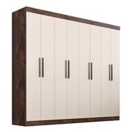 Guarda-Roupa Casal Lisboa 8 Portas 4 Gavetas - Design Moderno Chocolate/Off White - imagem 5