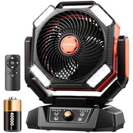 coldSky Ventilador de Acampamento Recarregável com 4 Luzes LED, 8 Velocidades, Controle Remoto e Gancho para Barraca - imagem 2
