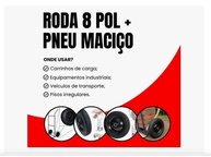 Roda de Borracha Maciça 8" - Alta Durabilidade e Suporte 100kg - imagem 4