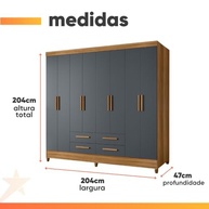 Guarda-Roupa Casal Montana 8 Portas 4 Gavetas – Design Moderno e Espaço Inteligente - imagem 4