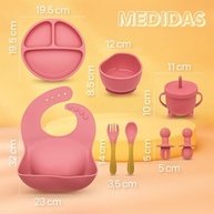 Kit de Introdução Alimentar para Bebê 8 Peças em Silicone - Seguro, Completo e Prático (Rosa Bebê) - imagem 3