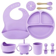 Kit Introdução Alimentar Bebê 8 Peças com Silicone Antitóxico Lilás - imagem 2