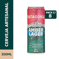 Pack Cerveja Patagonia Amber Lager Nacional 350ml Lata Sleek - 8 Unidades - imagem 3