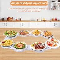 Mesa Giratória Expansível 360° com 8 Pratos Amovíveis - Ideal para Cozinhas e Mesas de Jantar - imagem 3