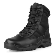 QUNLON Botas Militares Táticas Masculinas Com Zíper Lateral De 8'', Botas De Combate Para Motocicleta, Trabalho Militar, Polícia, Trilha Na Selva, Pretas - 8Us - imagem 2