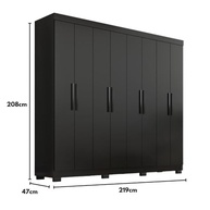 Guarda-Roupa Casal Lisboa 8 Portas com 4 Gavetas e Pés em Design Moderno Onix - imagem 3