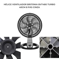 Hélice para Ventilador Britânia Turbo BVT480 8 Pás 40cm Cinza - Peça Original de Reposição - imagem 3