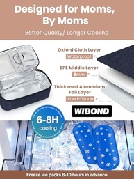 Bolsa Térmica para Leite Materno com Monitor de Temperatura - 6 a 8 Sacos + Pacotes de Gelo - imagem 4
