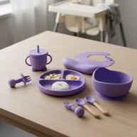 Kit Introdução Alimentar Bebê 8 Peças em Silicone Seguro e Atóxico - Praticidade e Saúde na Primeira Refeição - imagem 2