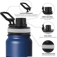 Garrafa Térmica Inox 800ml Rosa - Isolamento a Vácuo, Antivazamento, Alça e Versatilidade para Academia, Esportes e Escritório - imagem 5