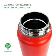 Garrafa Térmica 800ml Inox com Isolamento Térmico Quente e Frio - Alça e Design Moderno - imagem 5
