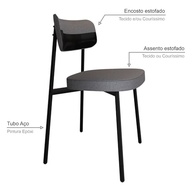Cadeira Fixa Alloa CD4PAL50 50 X 44,7 X 83,8 cm - Design Contemporâneo com Toques Retrô em Aço Revestido - imagem 5