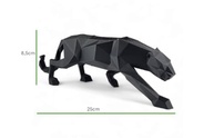 Escultura Decorativa Onça Geométrica Moderna em Preto - Estatueta 25 cm x 8,5 cm - imagem 4