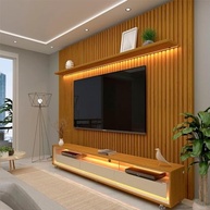 Rack com Painel Ripado para TV até 85" com 3 Gavetas e Rodízios | Design Moderno e Iluminado - imagem 2
