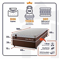 Conjunto Cama Box Venice Marrom Solteiro 88x188x60 - imagem 2