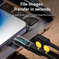 Adaptador USB-C 140W: Medidor Digital e Extensor 8K - imagem 3