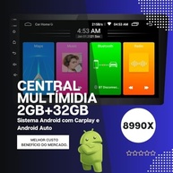 Central Multimídia Universal 9" Quadcore 2GB/32GB: Android 13, CarPlay & Android Auto Sem Fio - imagem 4