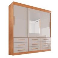 Guarda-Roupa Casal 3 Portas 9 Gavetas com Espelho - Design Moderno e Espaçoso - imagem 4