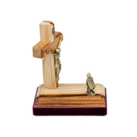 Adorno de Mesa Maria ao Pé da Cruz 9 cm - Decoração Religiosa Elegante em Madeira - imagem 5