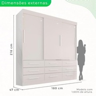 Guarda-Roupa Casal 3 Portas 9 Gavetas Luana Sallêto - Organização e Estilo para seu Quarto - imagem 2