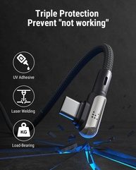Cabo USB-C 90° VOLTME: Carregamento Rápido 60W! - imagem 2