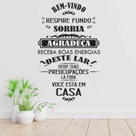 Adesivo de Parede Sorria e Seja Bem-Vindo – Decore com Simpatia e Estilo (50cm x 90cm) - imagem 1