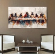 Quadro Santa Ceia 90x60cm Aquarela Moderno - Decore com Arte Exclusiva - imagem 5