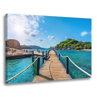 Quadro Decorativo Beleza da Praia 90x60cm | Tela Canvas com Estampa de Natureza, Sol e Mar - imagem 1
