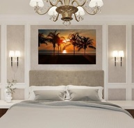 Quadro Decorativo Pôr do Sol na Praia - Tela Canva 90x60cm | Decoração Moderna para Sala e Escritório - imagem 4