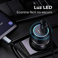 Carregador Veicular Turbo 9.1A 60W USB-C + USB 4.0 - Carregamento Ultrarrápido com LED - imagem 5