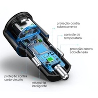Carregador Veicular Turbo 9.1A 60W USB-C + USB 4.0 - Carregamento Ultrarrápido com LED - imagem 4